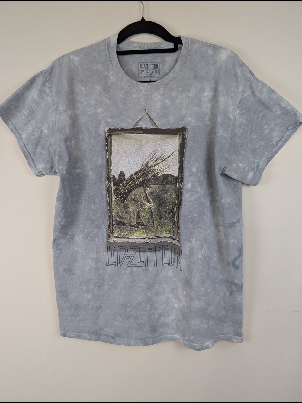 Led Zeppelin Graphic Tee - Gray Tie-Dye Men’s Shirt Large